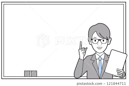 男人在白板前解釋 121844711