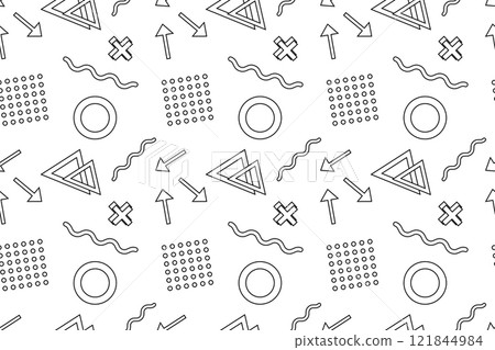 Seamless Minimalist Black and White Geometric Pattern 121844984