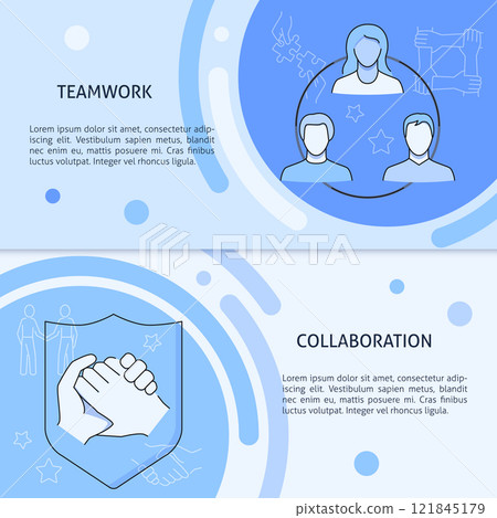 Teamwork and collaboration banner template 121845179