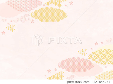 Cute Japanese pattern cloud shaped Japanese style background 121845257