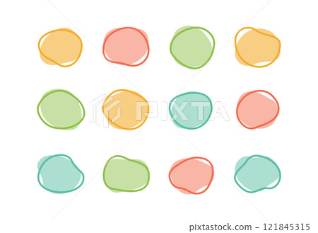 Simple doodle lines background frame set 121845315