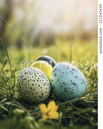 五顏六色的複活節彩蛋AI圖像背景 五顏六色的複活節彩蛋AI圖像背景 121845434