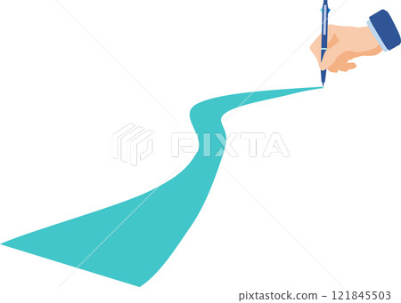 Illustration of a roadmap to achieving your goals 121845503