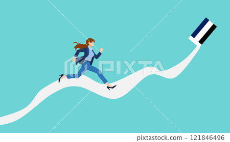 Illustration of a roadmap to achieving your goals 121846496