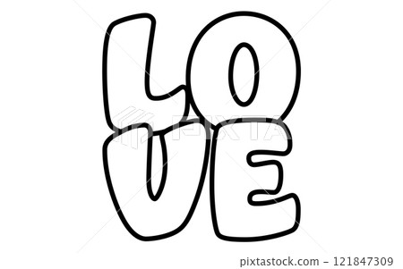LOVE logo, simple and cute black and white Valentine icon LOVE logo, simple and cute black and white Valentine icon 121847309