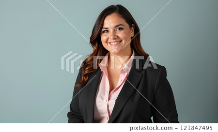 beautiful confident business woman portrait, generative ai 121847495