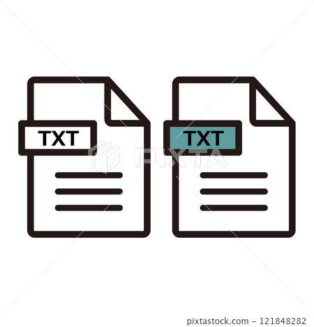 TXT format file icon set 121848282
