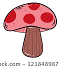 Red Spotted Poisonous Mushroom Illustration. 121848987