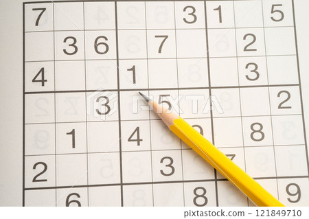 Sudoku puzzle, game to play for keep you brain younger for developing Alzheimer disease in senior patient. Sudoku puzzle, game to play for keep you brain younger for developing Alzheimer disease in senior patient. 121849710