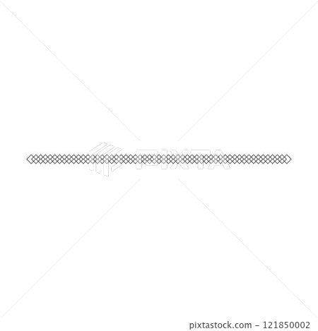 Border icon, rhombus shape divider horizontal line vector for decorative vintage doodle element for design in vector illustration 121850002