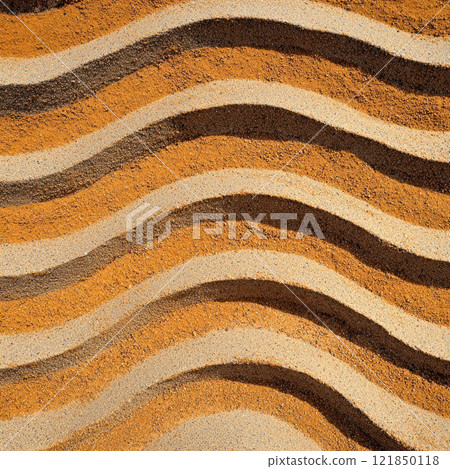 Abstract patterns of sand showcasing natural wave formations in earthy tones. Abstract patterns of sand showcasing natural wave formations in earthy tones. 121850118