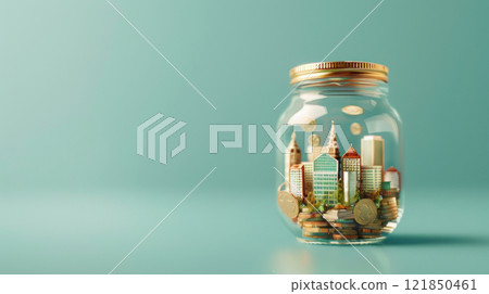 An impactful visual metaphor for the effects of GDP growth on society, combining symbolism and photorealistic elements 121850461
