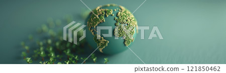 Digital ecosystem promoting global green initiatives, World, innovative economy 121850462