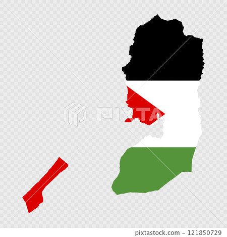 Palestine map silhouette with flag. Palestine map silhouette with flag. 121850729
