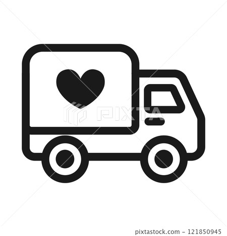 Delivery icon. Postal car. Vector flat isolated illustration 121850945