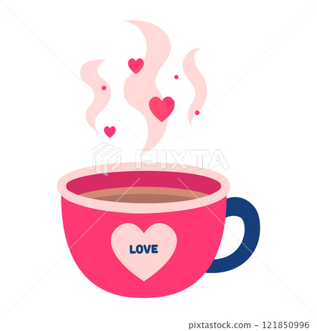 Cup of coffee. Valentine's day. Vector illustration Cup of coffee. Valentine's day. Vector illustration 121850996