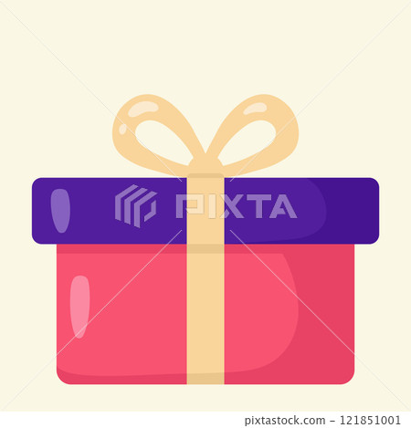 Cute gift box. Vector illustration Cute gift box. Vector illustration 121851001