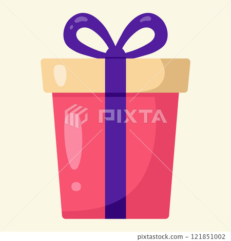 Cute gift box. Vector illustration Cute gift box. Vector illustration 121851002