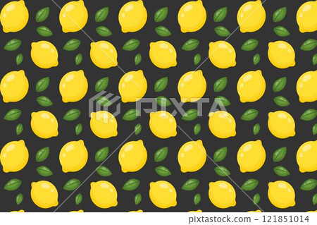 Lemons pattern. Vector illustration in flat style 121851014