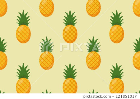 Pineapple pattern. Vector illustration in flat style Pineapple pattern. Vector illustration in flat style 121851017