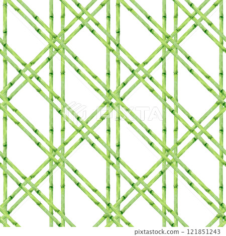 Beautiful seamless pattern with hand drawn bamboo lattice in vacation style. Ready print design. Beautiful seamless pattern with hand drawn bamboo lattice in vacation style. Ready print design. 121851243