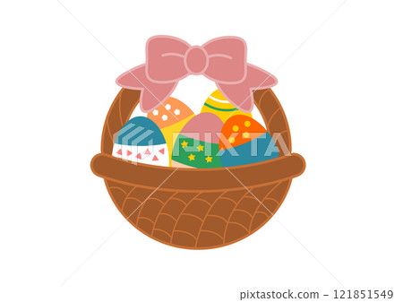 Basket of Easter eggs 121851549