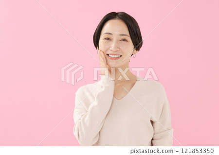 A woman with a smile A woman with a smile 121853350