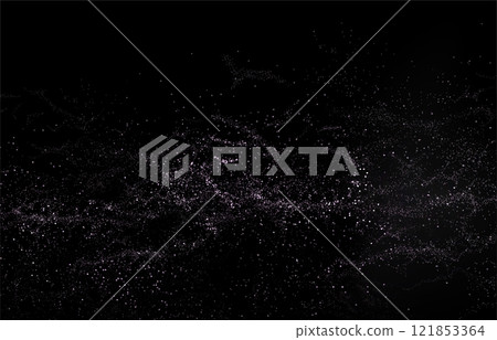 Isolated composition of light color, wavy tinsel glitter on black background Isolated composition of light color, wavy tinsel glitter on black background 121853364
