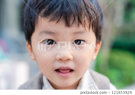 A little boy in stylish clothes 121853929