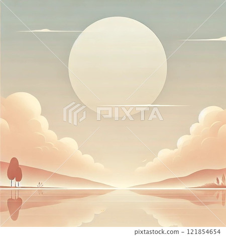 Sunset sea illustration 121854654