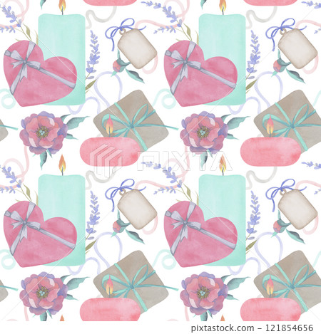 watercolor, seamless, pattern 121854656