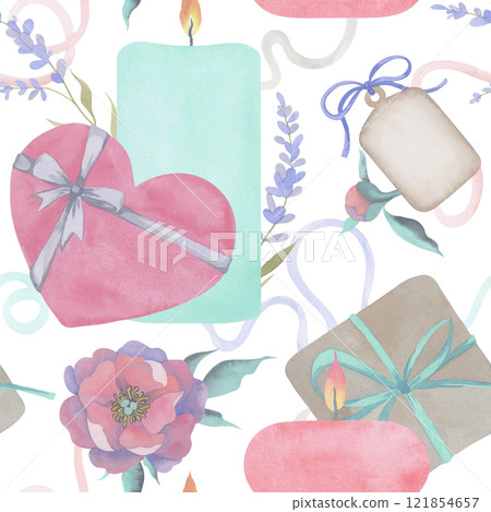 watercolor, seamless, gift 121854657