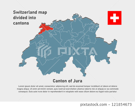 Vector map Switzerland - Canton of Jura 121854673