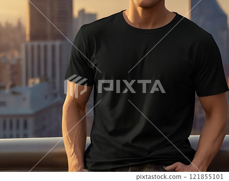 Stylish Urban Black T-Shirt Mockup Design Stylish Urban Black T-Shirt Mockup Design 121855101
