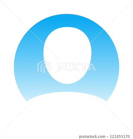 淺藍色背景上從肩膀向上的人的圓形輪廓圖示 - 用戶、初始圖示和 SNS 的圖像材料 淺藍色背景上從肩膀向上的人的圓形輪廓圖示 - 用戶、初始圖示和 SNS 的圖像材料 121855170