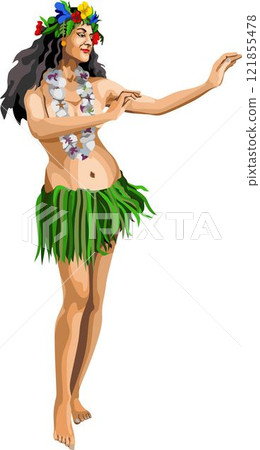 Hawaiian Hula Dancer Sexy Girl 121855478