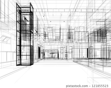 modern empty hall  interior design, 3d rendering 121855523