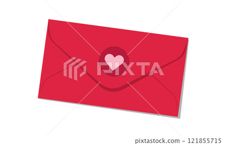 Valentines Day Love Envelope Icon with Heart Seal for Romantic Celebrations and Greeting Cards. Vector illustration Valentines Day Love Envelope Icon with Heart Seal for Romantic Celebrations and Greeting Cards. Vector illustration 121855715