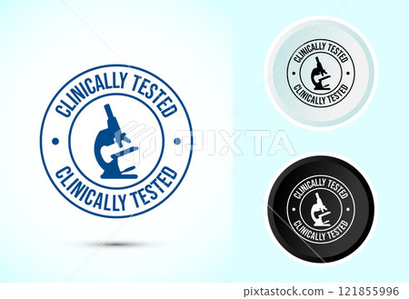 Clinically tested icon design illustration, Clinically proven label sign symbol 121855996