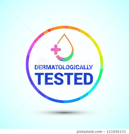 Dermatologically tested icon design illustration, dermatology test and dermatologist clinic icon 121856131