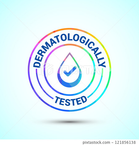 Dermatologically tested icon design illustration, dermatology test and dermatologist clinic icon 121856138