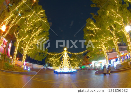 Illumination in front of Tama center station Illumination in front of Tama center station 121856982