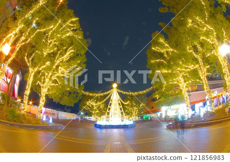 Illumination in front of Tama center station Illumination in front of Tama center station 121856983