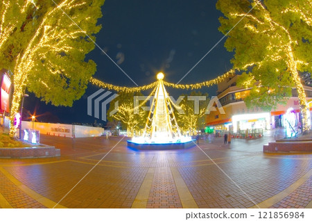 Illumination in front of Tama center station Illumination in front of Tama center station 121856984
