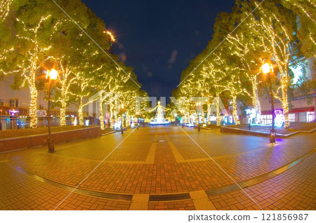 Illumination in front of Tama center station Illumination in front of Tama center station 121856987