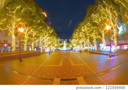 Illumination in front of Tama center station 121856988