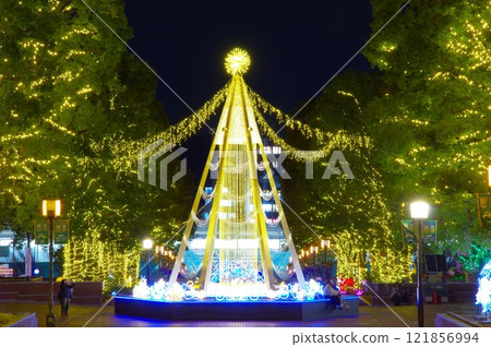 Illumination in front of Tama center station Illumination in front of Tama center station 121856994