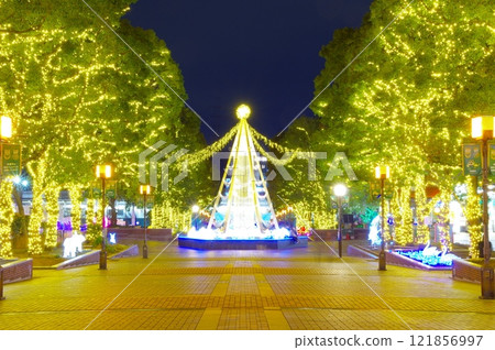 Illumination in front of Tama center station Illumination in front of Tama center station 121856997