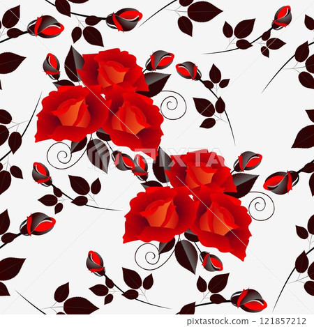 Seamless pattern with roses. Seamless pattern with roses. 121857212