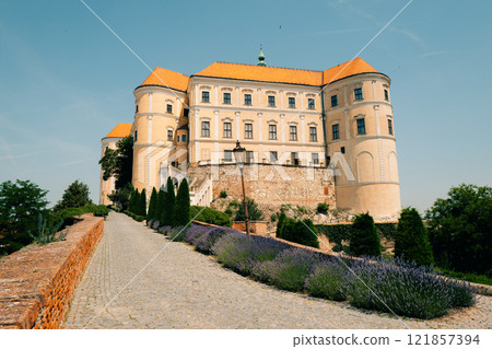Historical castle in Mikulov, Czech Republic in summer Historical castle in Mikulov, Czech Republic in summer 121857394